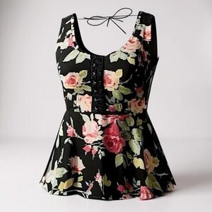 TORRID Babydoll Challis Floral Corset Tank Top NWT Size 3X